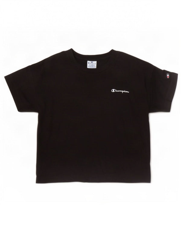 Champion Camiseta corta para mujer UK 6 XS Algodón negro