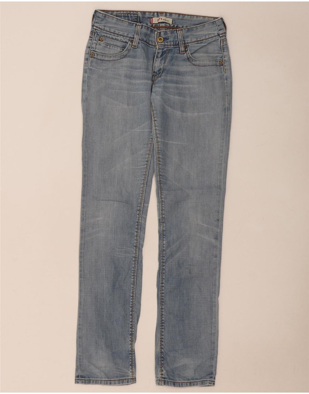 LEVI'S Mujer 571 Slim Jeans W28 L34 Algodón Azul