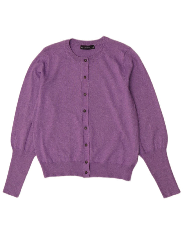 Marks & Spencer Womens Cardigan Sweater UK 12 Medium Purple Viscose