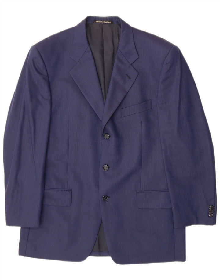 EMANUEL UNGARO Chaqueta tipo blazer de 3 botones para hombre IT 50 Grande Azul marino