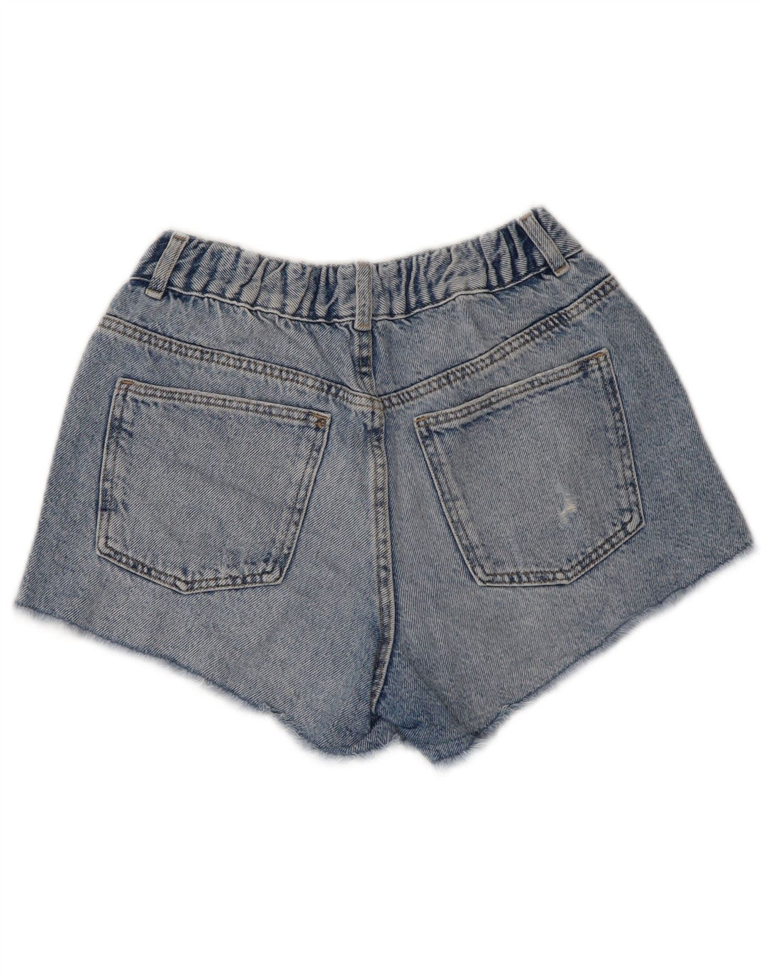 ZARA Shorts vaqueros desgastados de cintura alta para niña 13-14 años W28 Azul