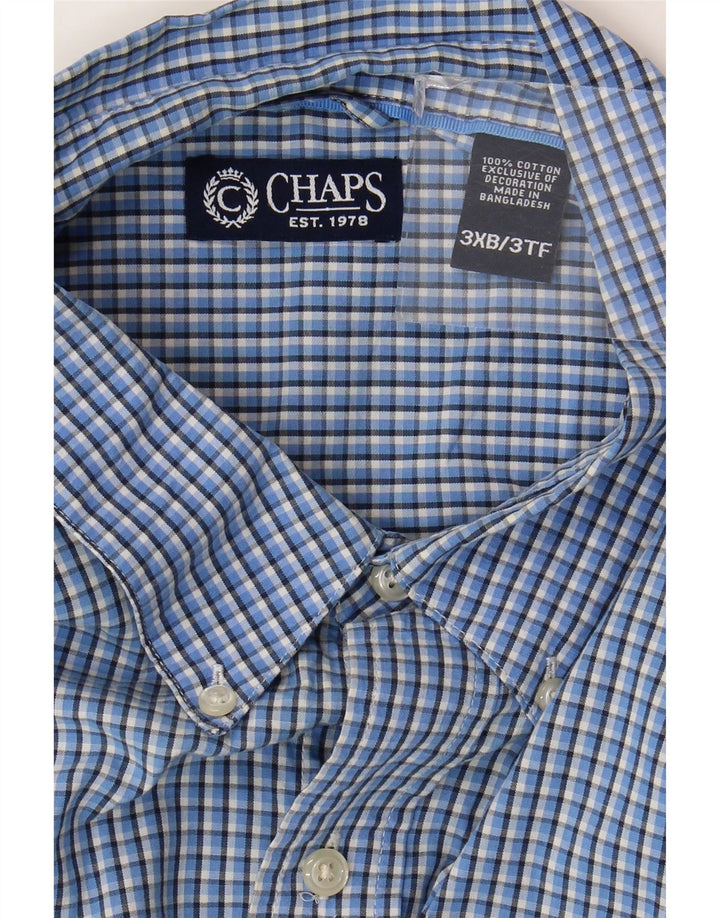 Chaps Camisa para hombre 3XL Algodón a cuadros azul