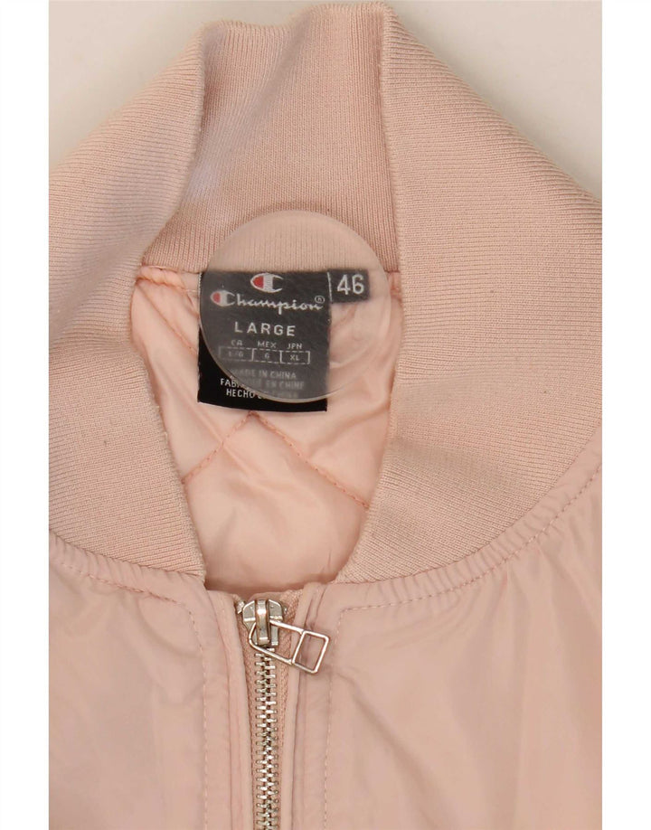 Champion Chaqueta Bomber Estampada Para Mujer IT 46 Poliéster Rosa Grande