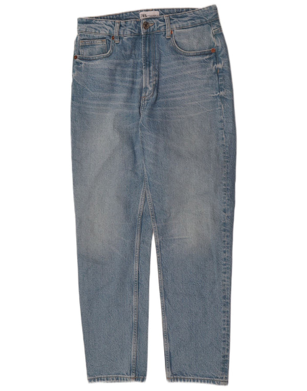 Zara Jeans Cónicos De Tiro Alto Para Mujer EU 40 Medium W30 L28 Azul