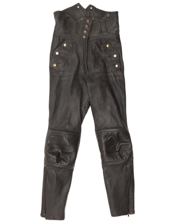 Louis Pantalones capri de cintura alta para mujer EU 38 Small W25 L30 Black Biker