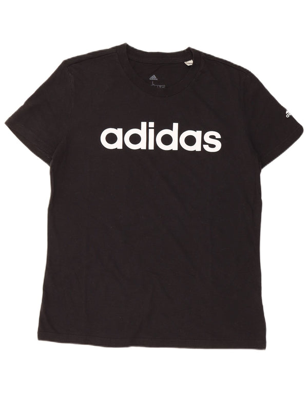 Adidas Camiseta gráfica para mujer Top UK 16/18 Grande Negro Algodón