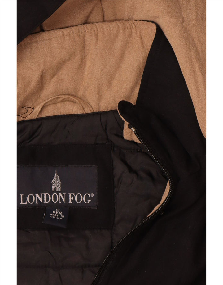 London Fog Abrigo cortavientos con capucha para mujer UK 10 Small Poliéster negro