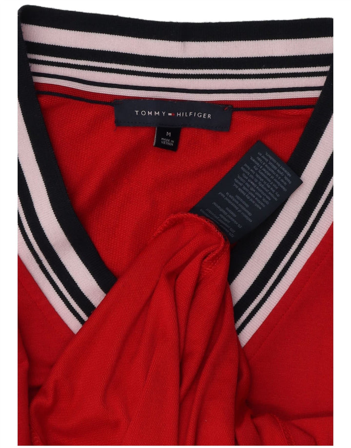 TOMMY HILFIGER Top de mujer de manga larga UK 44 Viscosa roja mediana