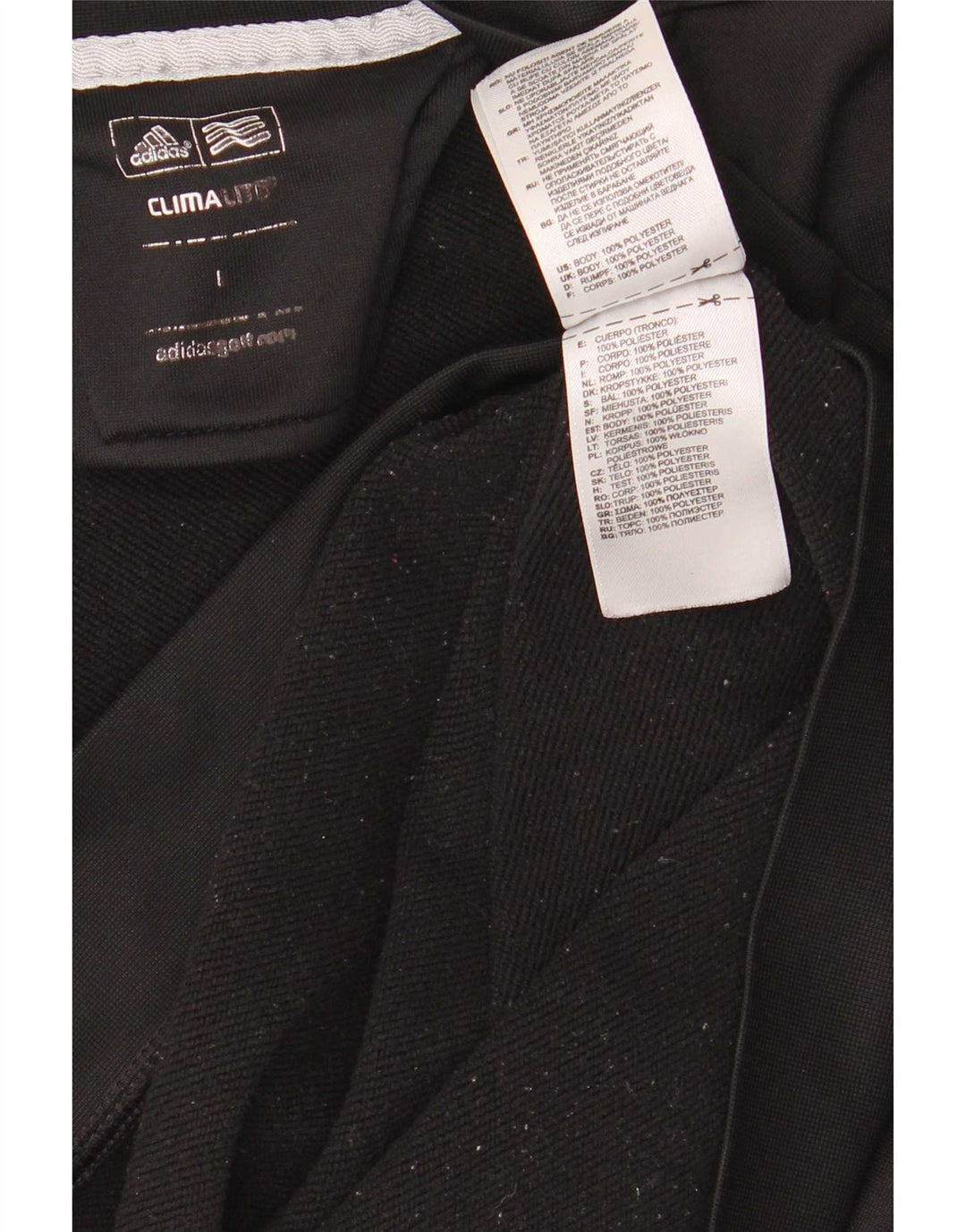 Adidas Mens Climalite Zip Neck Sudadera Jumper Grande Negro Poliéster