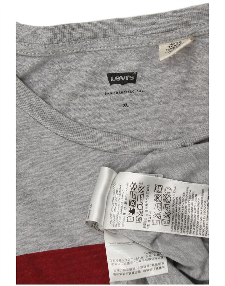 Levi's Camiseta gráfica para hombre Top XL de algodón moteado gris