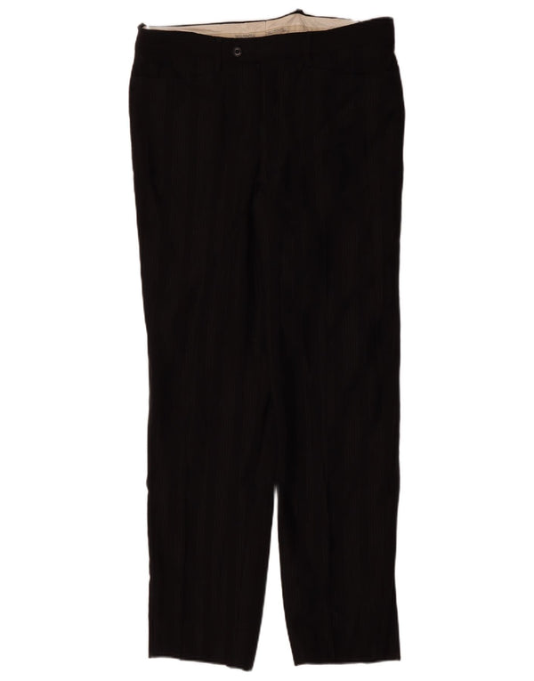 Carlo Pignatelli Womens Suit Trousers IT 50 Large W34 L30 Black Pinstripe