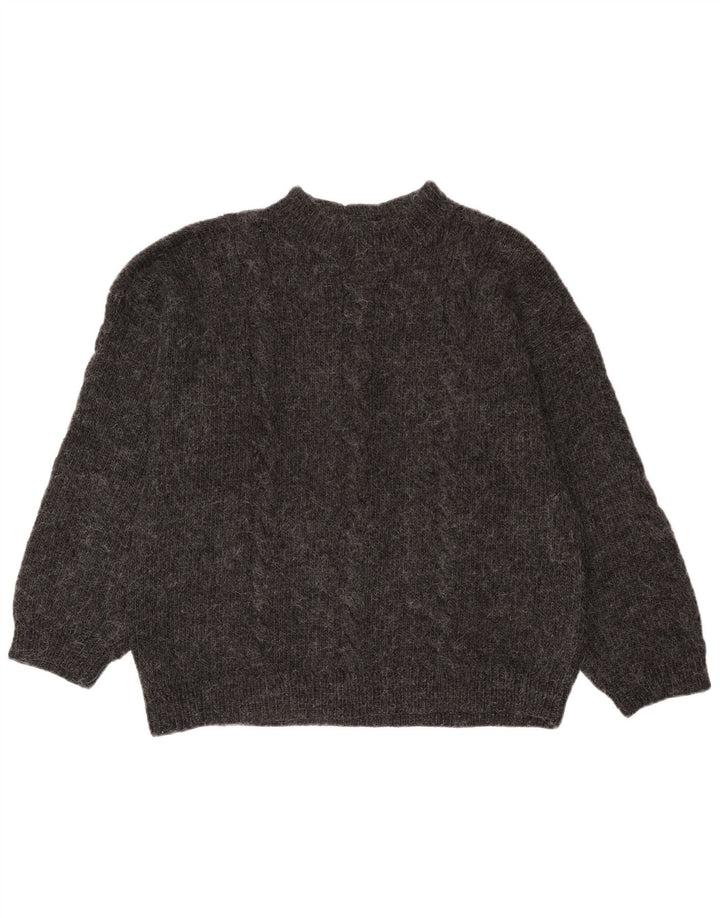 Vintage hombres tortuga cuello jumper suéter grande gris