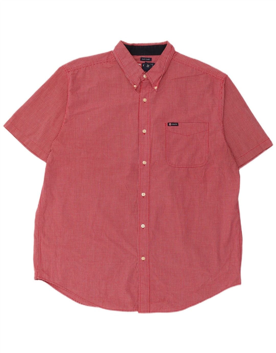 Chaps Camisa de manga corta para hombre XL Algodón a cuadros rojo