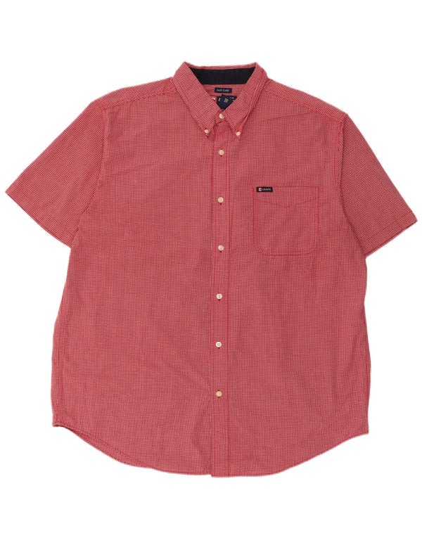 Chaps Camisa de manga corta para hombre XL Algodón a cuadros rojo