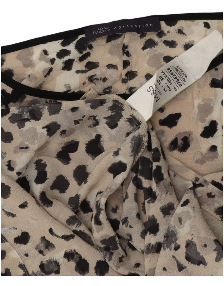 Marks & Spencer Blusa extragrande para mujer UK 10 Small Beige Moteado
