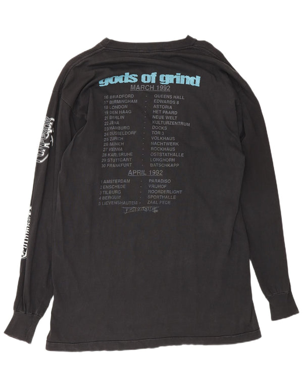 Vintage Hombres God's of Grind Earache tour 1992 Top Manga Larga XL Black Rock