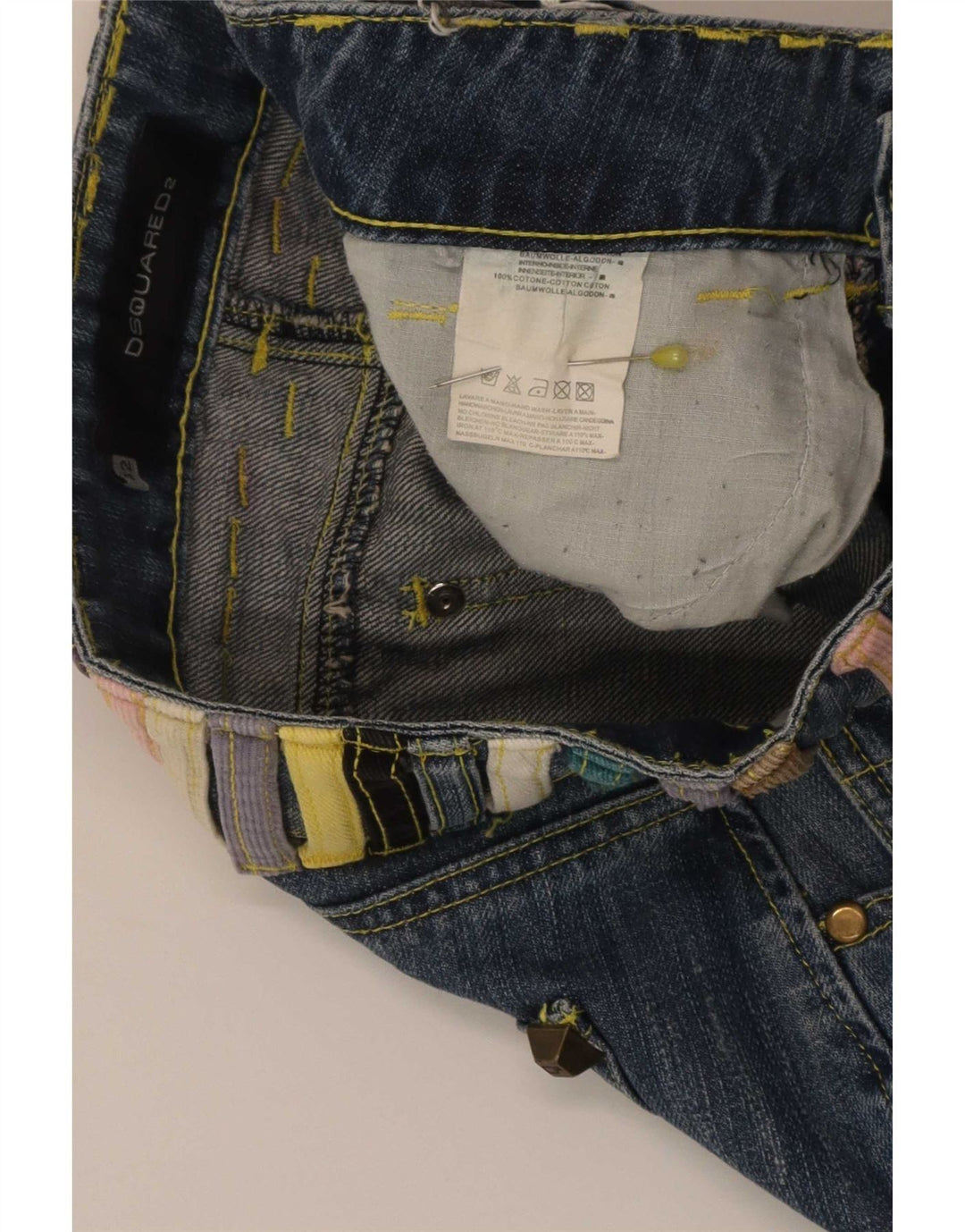 Minifalda vaquera Dsquared2 para mujer IT 42 Medium W30 Algodón color block azul