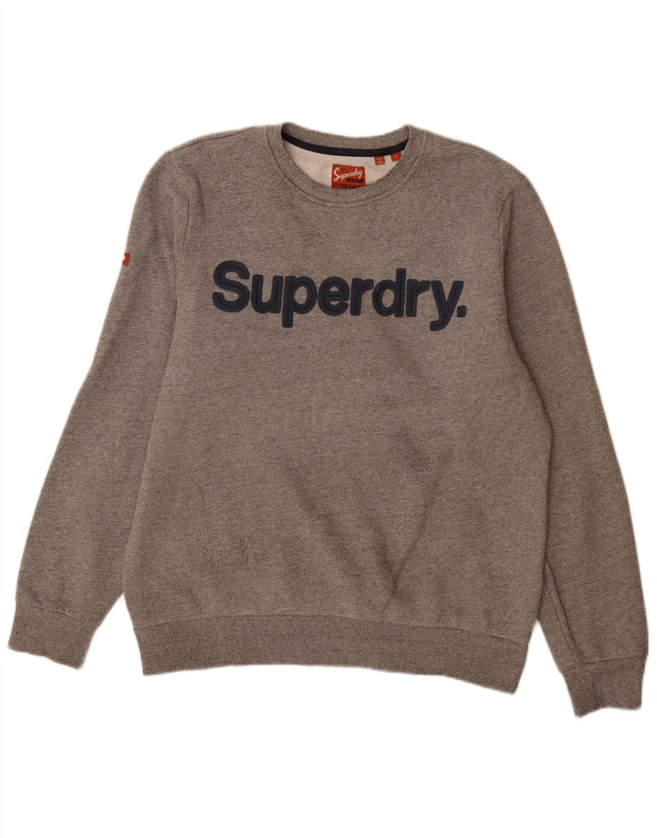 Superdry Hombre Sudadera Con Estampado De Jersey Grande De Algodón Moteado Gris