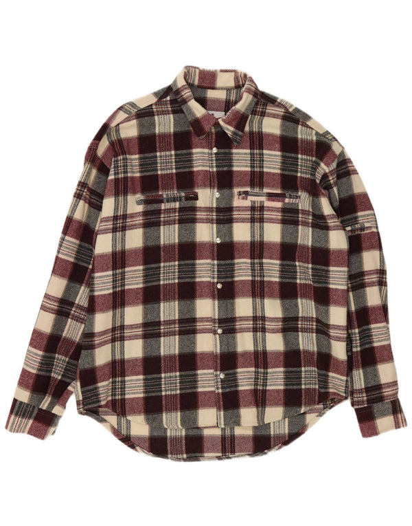 Camisa de franela vintage para hombre 2XL Acrílico a cuadros multicolor