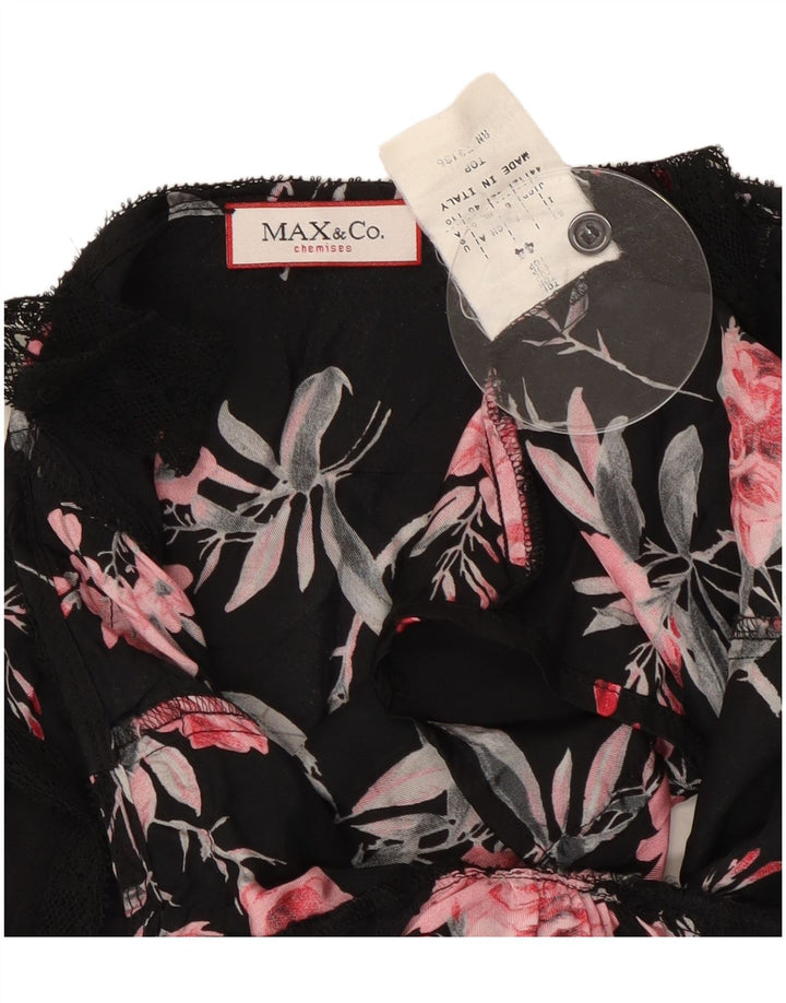 Max & Co. Top corsé para mujer Reino Unido 40 Mediano Negro Floral
