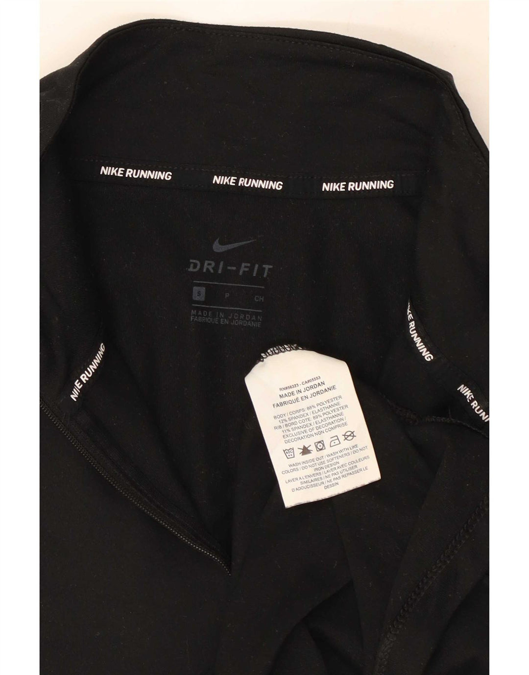 Nike Dri Fit - Chándal con cremallera y cuello para hombre, talla pequeña, poliéster negro