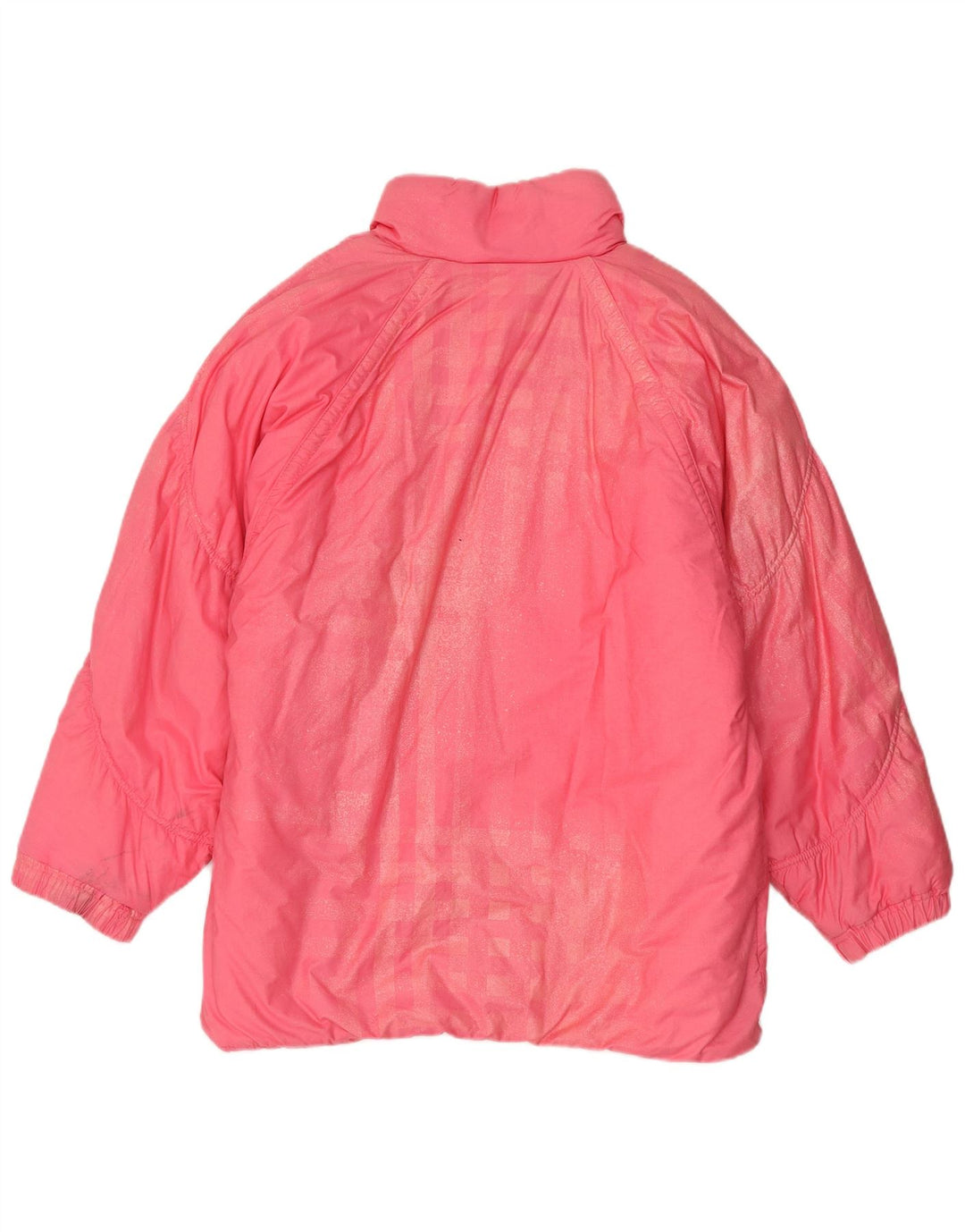 Vintage mujer abrigo acolchado de gran tamaño Reino Unido 8 pequeño algodón rosa