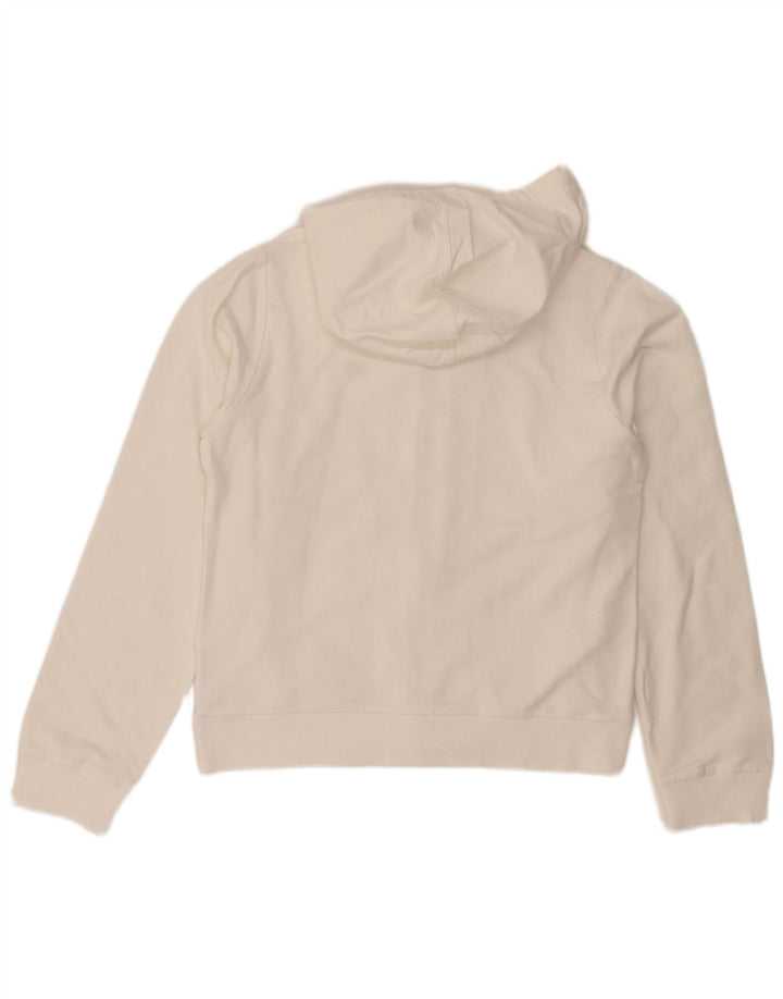 Lacoste Sudadera con capucha y cremallera para mujer Talla 40 Algodón blanco mediano