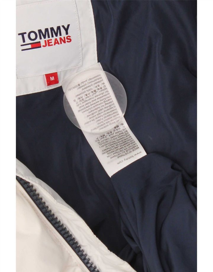 Tommy Hilfiger Chaqueta acolchada con capucha para hombre UK 38 Poliéster blanco mediano