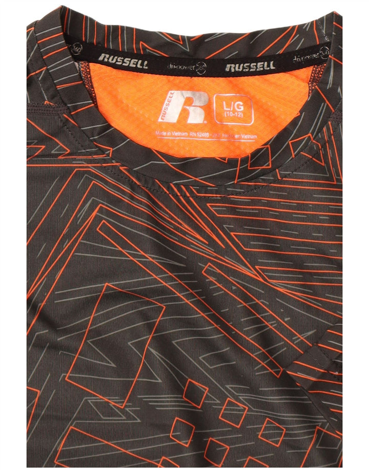 Russell Athletic Camiseta para niño Top 10-11 años Grande Negro Geométrico