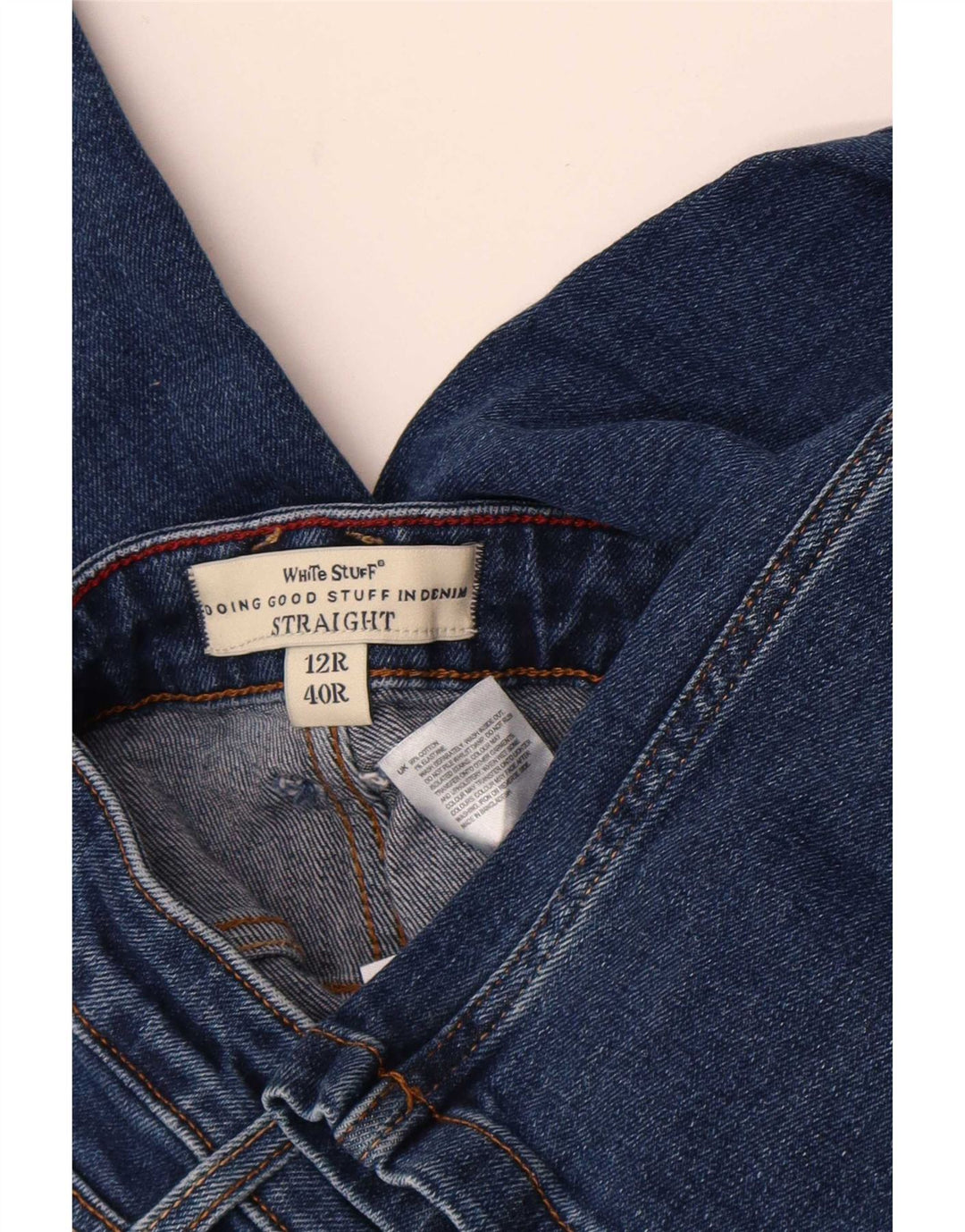 White Stuff Vaqueros rectos para mujer UK 40 Medium W30 L30 Algodón azul