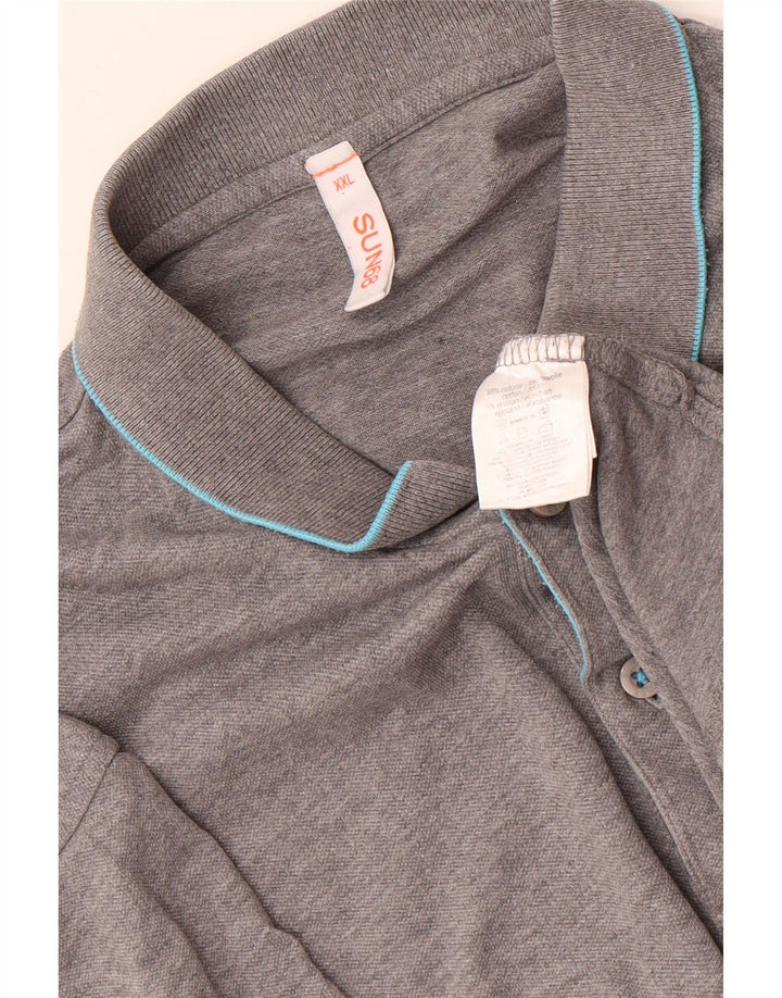 SUN68 Polo para hombre 2XL Algodón a rayas gris