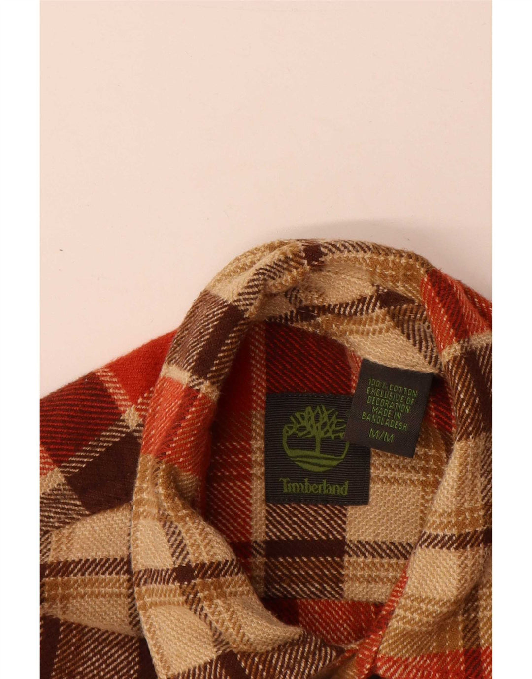 Camisa de Franela para Hombre Timberland Talla Media Beige a Cuadros Algodón