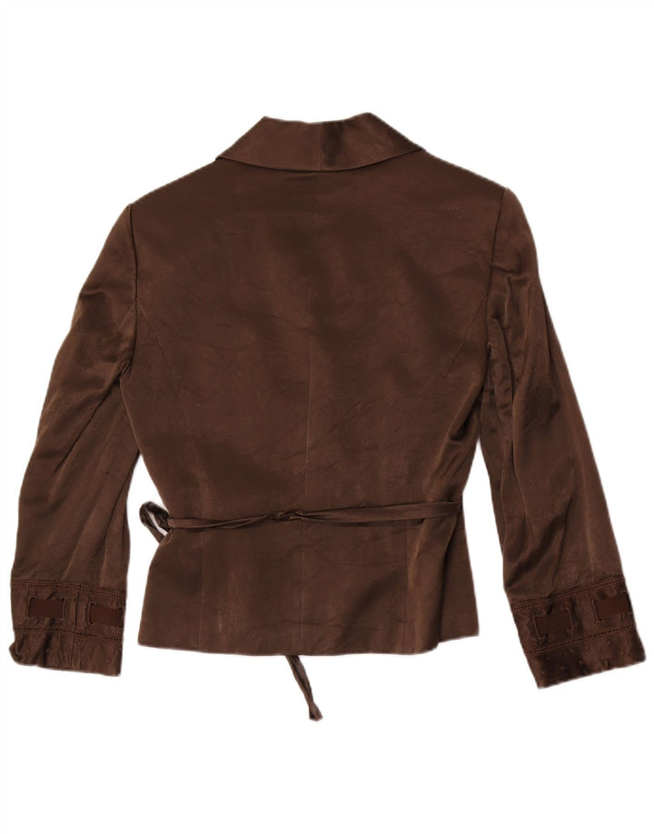 Max & Co. Chaqueta cruzada para mujer UK 44 Grande Algodón marrón