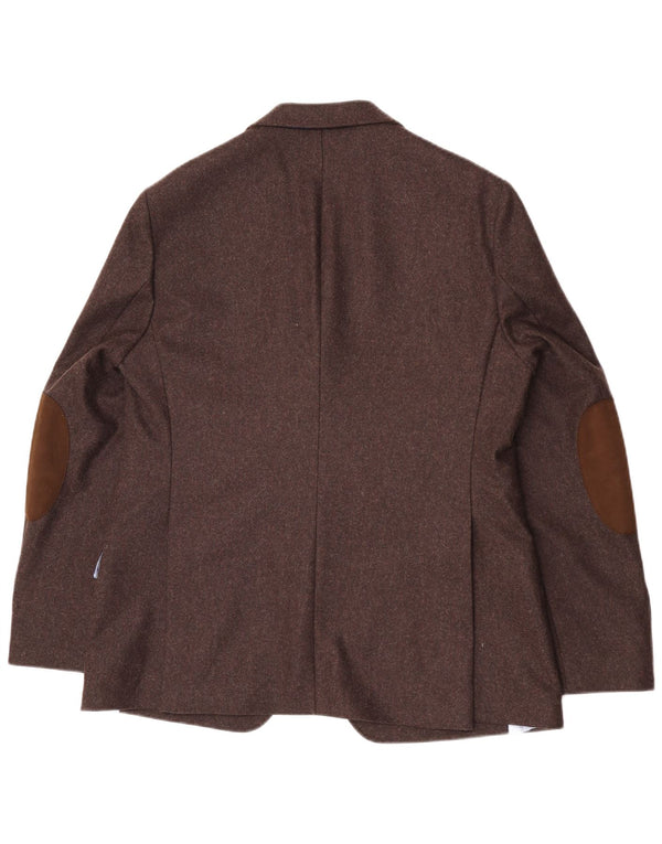 Sarar Chaqueta tipo blazer de 2 botones para hombre UK 40 Large Lana marrón