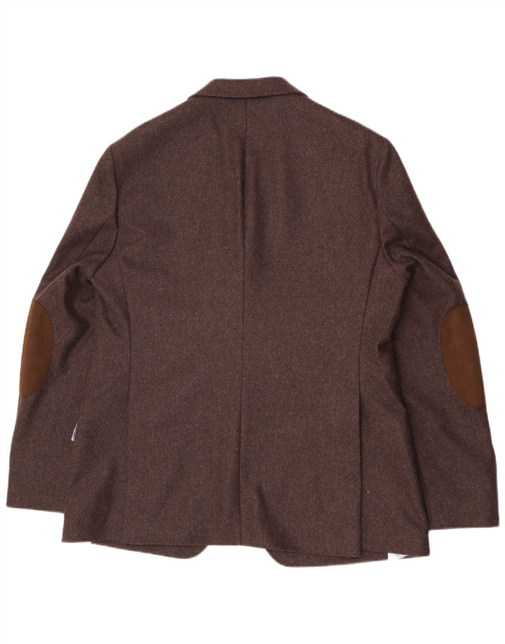 Sarar Chaqueta tipo blazer de 2 botones para hombre UK 40 Large Lana marrón