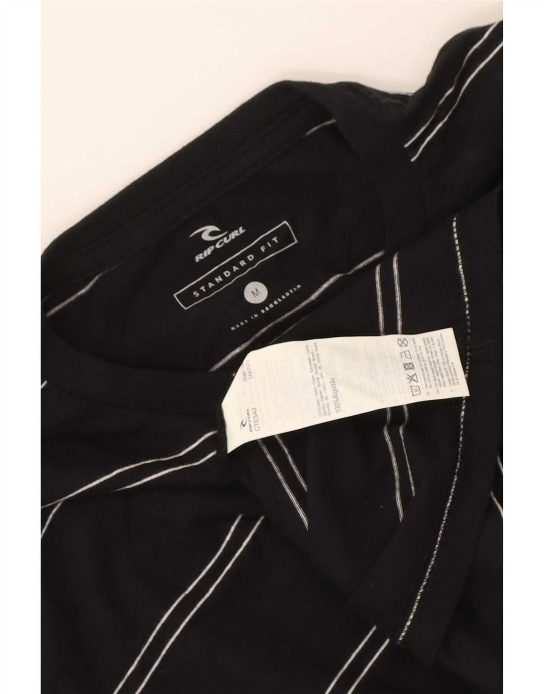 Rip Curl Camiseta de corte estándar para hombre Top de algodón a rayas negro mediano