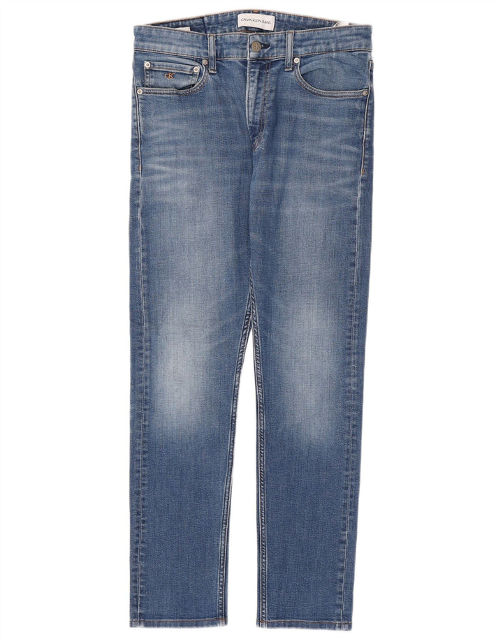 CALVIN KLEIN Vaqueros ajustados para hombre W31 L32 Algodón azul