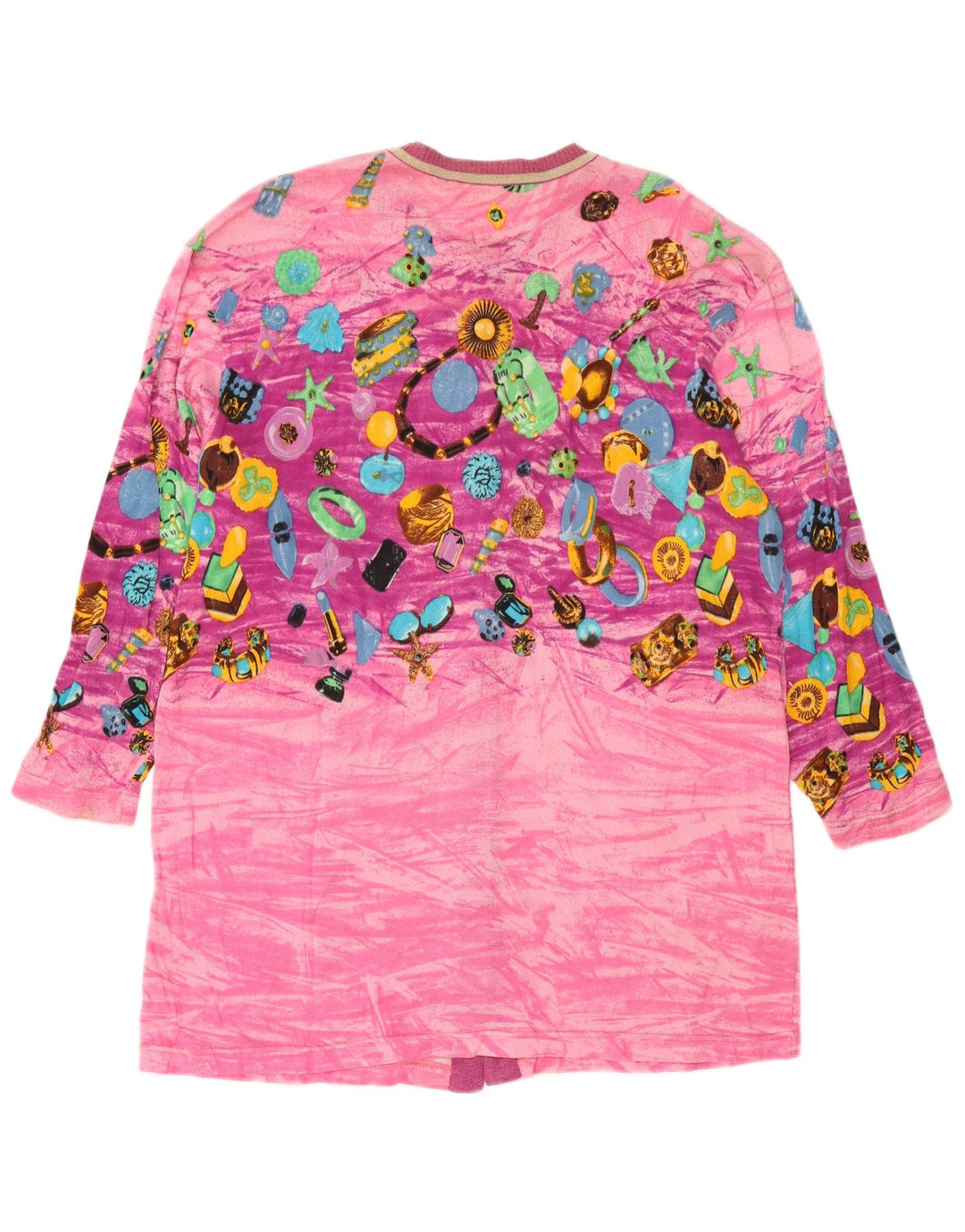 Le Bambole Suéter tipo cárdigan largo con estampado abstracto para mujer IT 48 XL Rosa