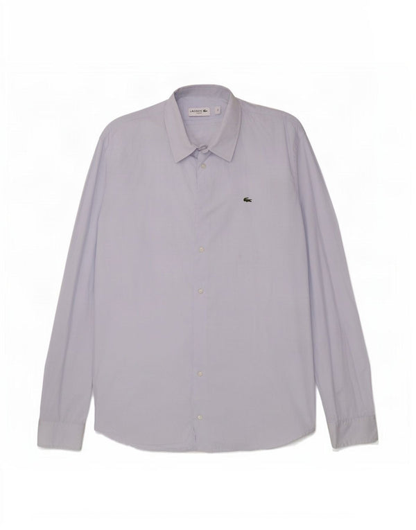 Camisa Lacoste Hombre Slim Fit Talla 44 XL Algodón Azul