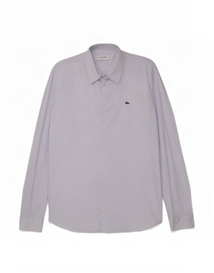Camisa Lacoste Hombre Slim Fit Talla 44 XL Algodón Azul