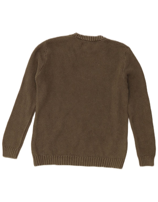 Zara Jersey con Cuello Redondo para Niños 9-10 Años Caqui