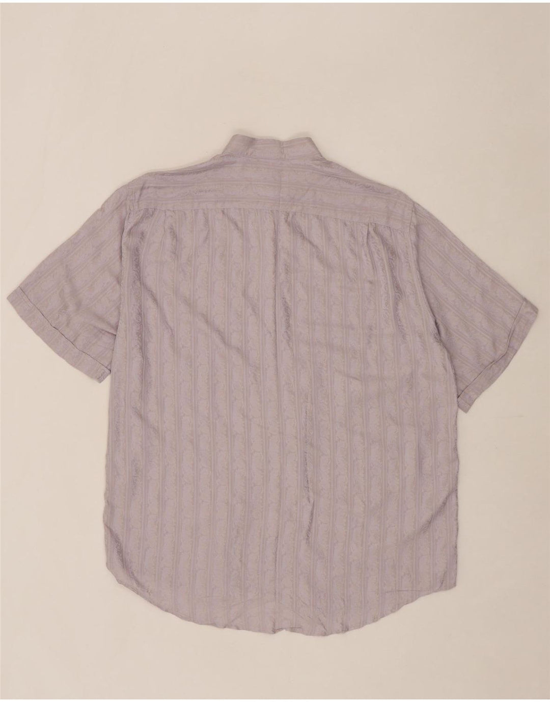 VINTAGE Mens Short Sleeve Shirt Medium Purple Paisley Acetate Vintage Vintage and Second-Hand Vintage from Messina Hembry 