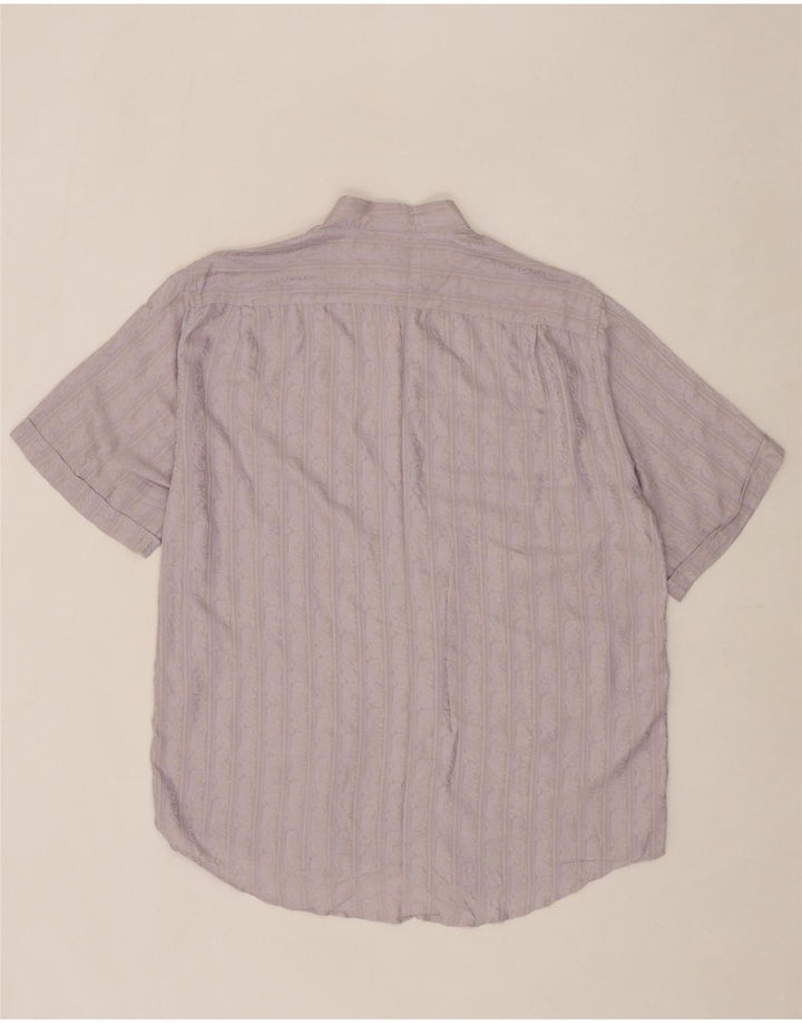 VINTAGE Mens Short Sleeve Shirt Medium Purple Paisley Acetate Vintage Vintage and Second-Hand Vintage from Messina Hembry 
