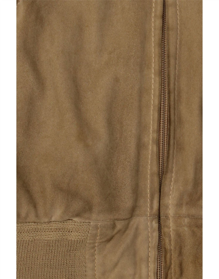 Vintage hombres ante bomber chaqueta Reino Unido 38 medio beige