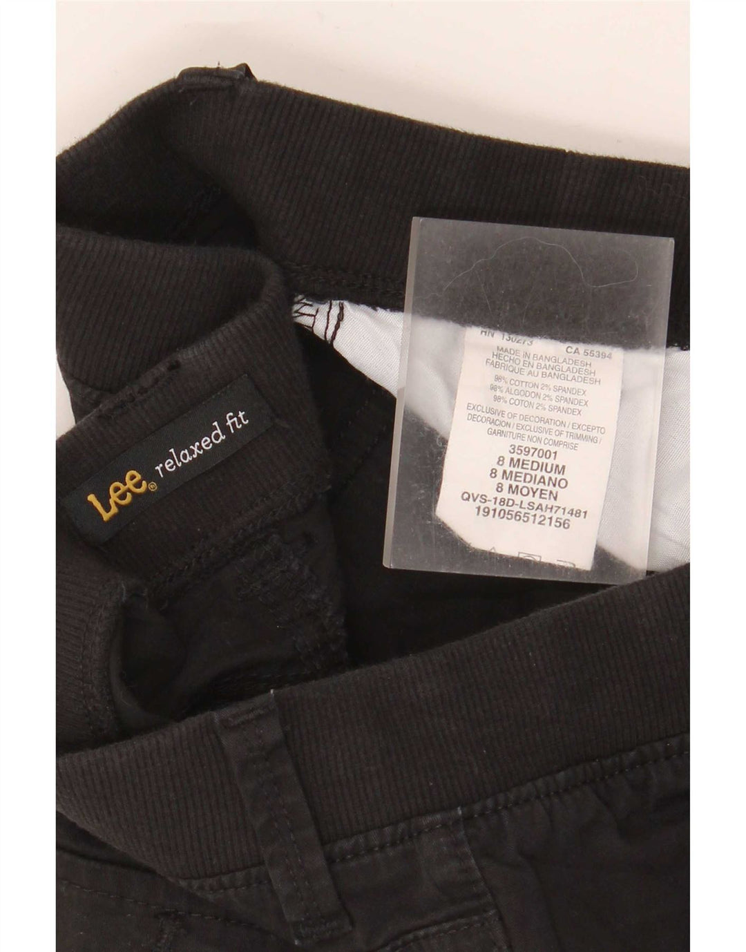Lee Shorts Cargo de Ajuste Relajado para Mujer US 8 Medium W30 Algodón Negro