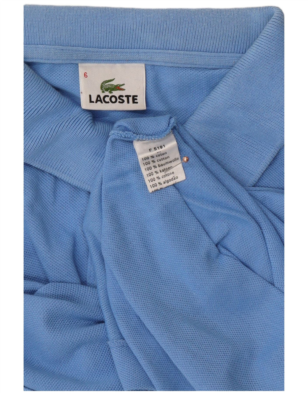 LACOSTE Polo para hombre Talla 6 XL Algodón azul