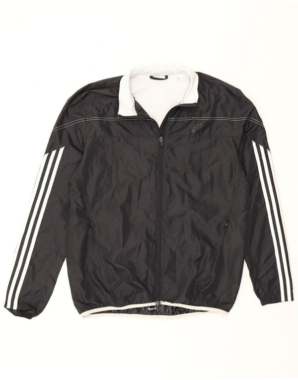 Adidas Hombre Chándal Top Chaqueta Mediano Negro Colorblock Poliéster