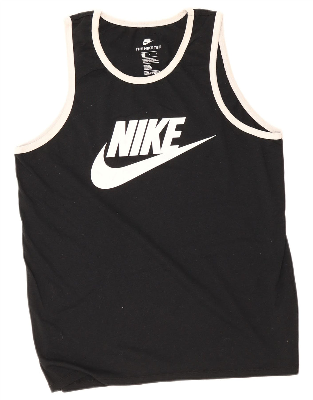 Nike Camiseta sin mangas con gráfico de corte atlético para hombre Poliéster negro mediano