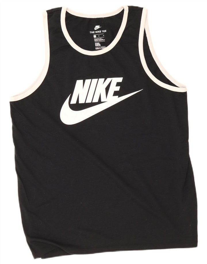 Nike Camiseta sin mangas con gráfico de corte atlético para hombre Poliéster negro mediano