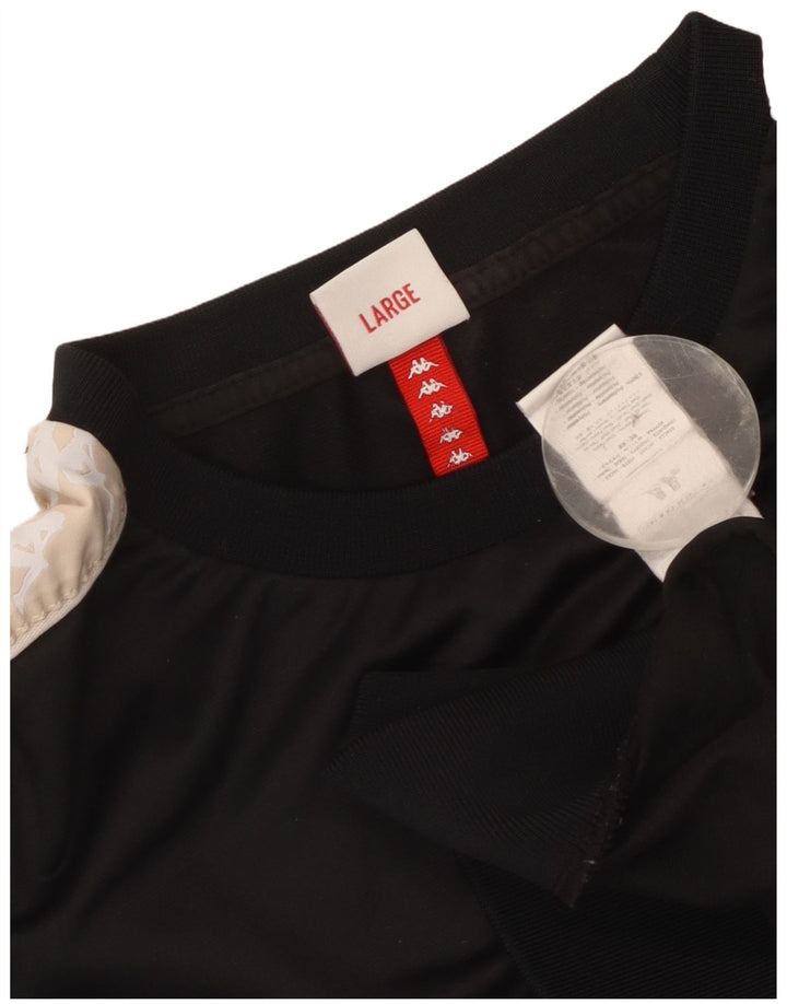 Kappa Mujer Crop Graphic Sudadera Jumper UK 44 Grande Negro Colorblock